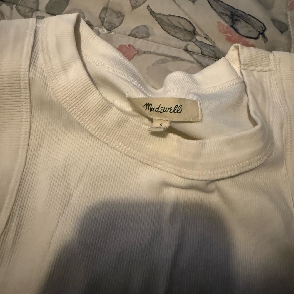 Madewell White Sleeveless Ribbed Tank Top - Picture 2 of 3